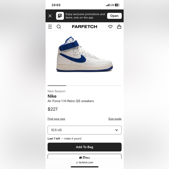 Nike Air Force 1 hi retro qs size 8.5 men - Picture 6 of 6